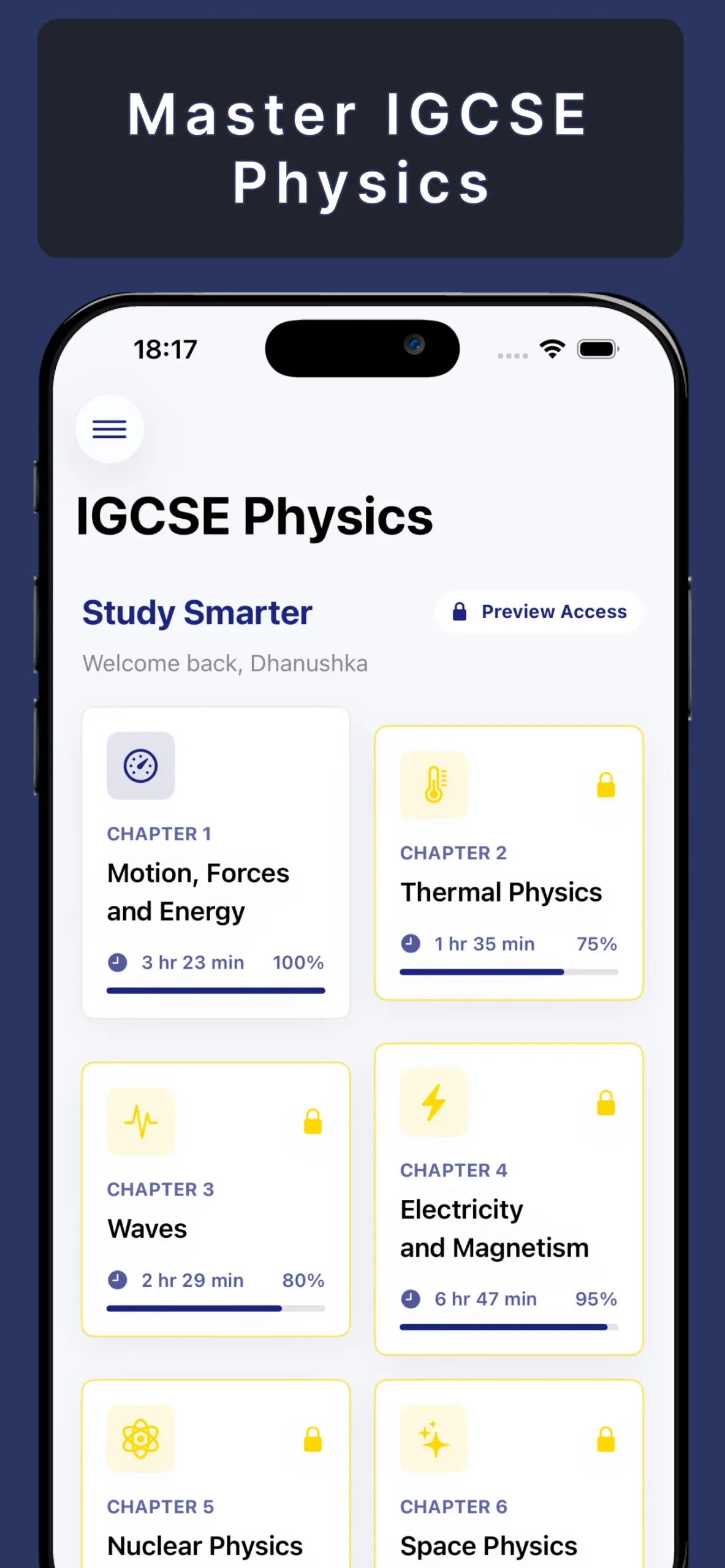 IGCSE Physics Notes app screenshot